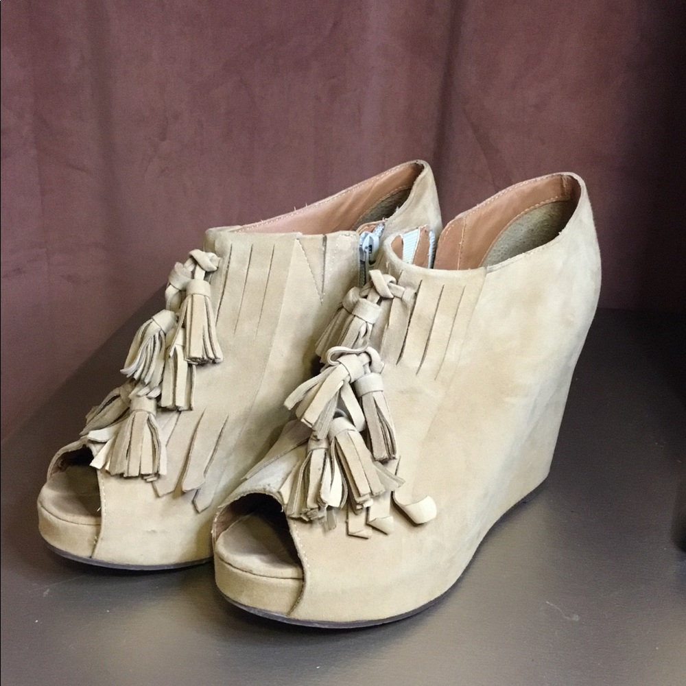 Jeffrey Campbell suede wedges size 9.5